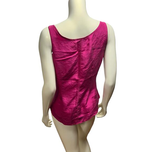 studio new york 90s 100% silk raspberry sleeveless blouse small - Picture 3 of 16